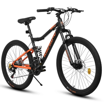 26-inch Aluminum Frame Twin Shock Bike Shock Fork 21-speed Unisex Mountain Trail Bike 1