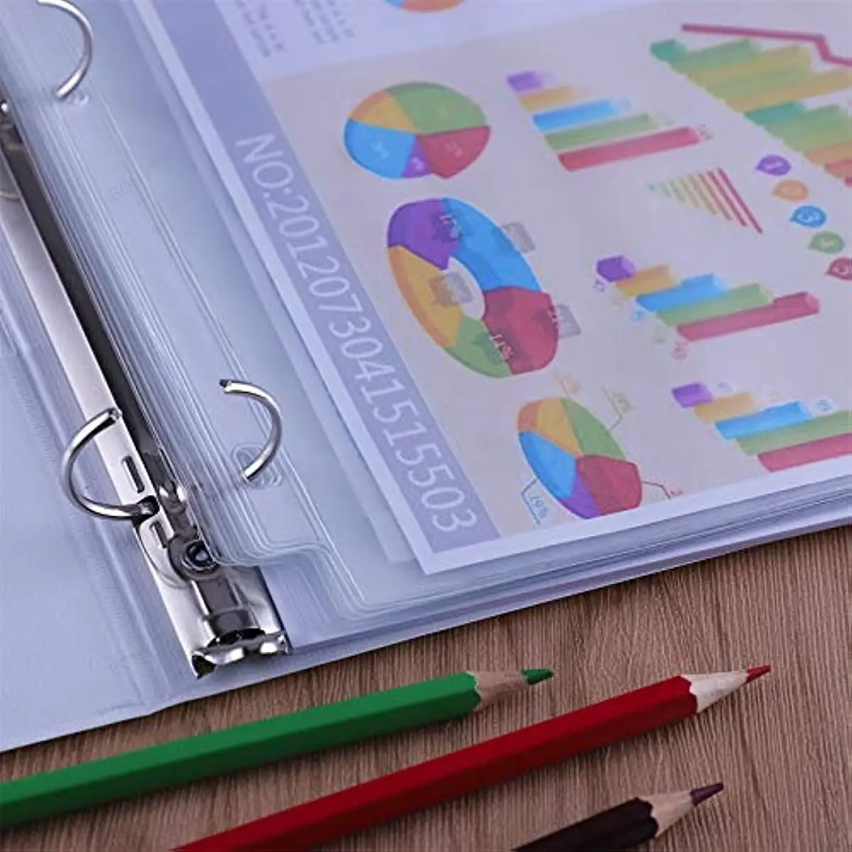 A5 A6 A7 색상 6PCS 바인더 포켓 바인더 지퍼 폴더 6 링 노트북 바인더 방수 PVC 리프 문서 파일링 포켓