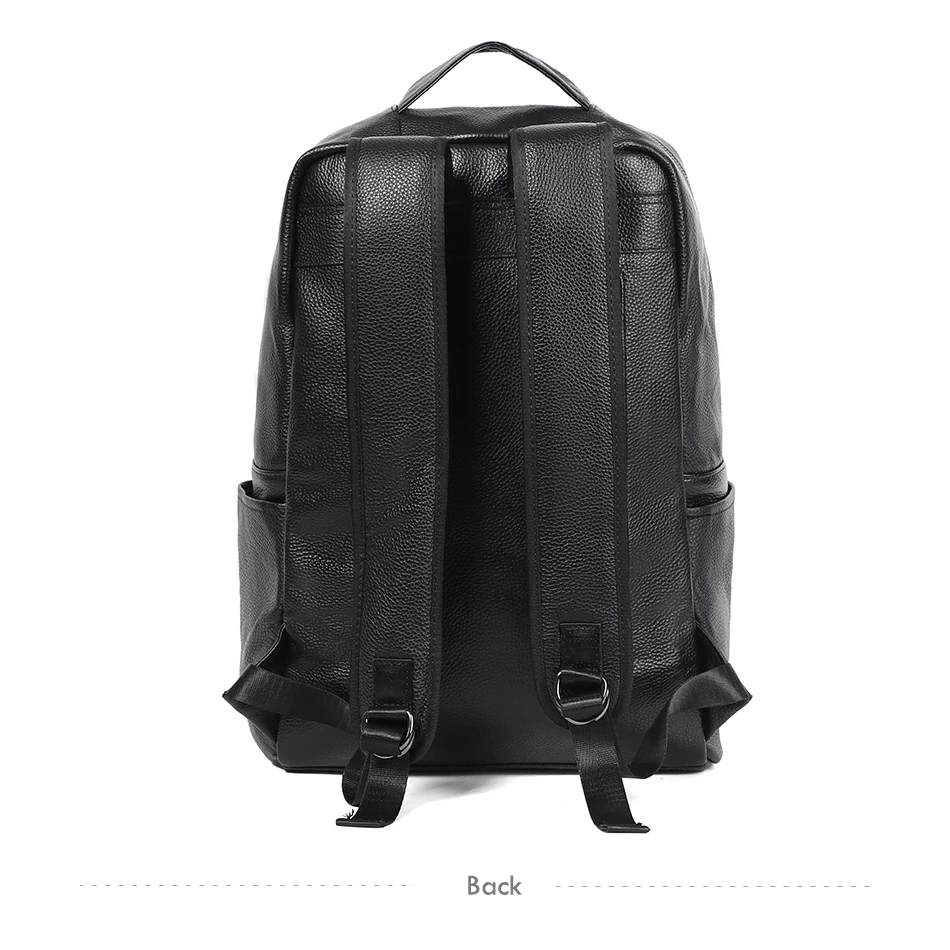 YIFANGZHE Slim Backpack for Men,Top Layer Cowhide Genuine Leather Men's Backpack Business Casual Waterproof Pack Male for 15.6 