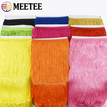 Frangia lunga con nappa da 50 cm per cucire abiti latini da palcoscenico, finiture in pizzo, decorazione per vestiti, rifinitura, nastro per tende, accessori fai da te