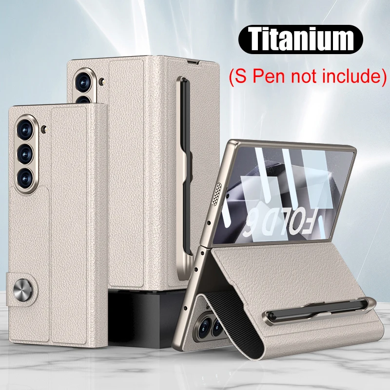 Custodia Flip Cover in Pelle di Lusso per Samsung Galaxy Z Fold 6 con Slot per Penna Pellicola Protettiva in Vetro per Schermo_voghion.com