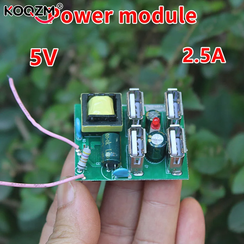 USB Power Adapter 5V 2.5A 4 Way 220V To 5V Isolation Switch Power Board Fast Charing
