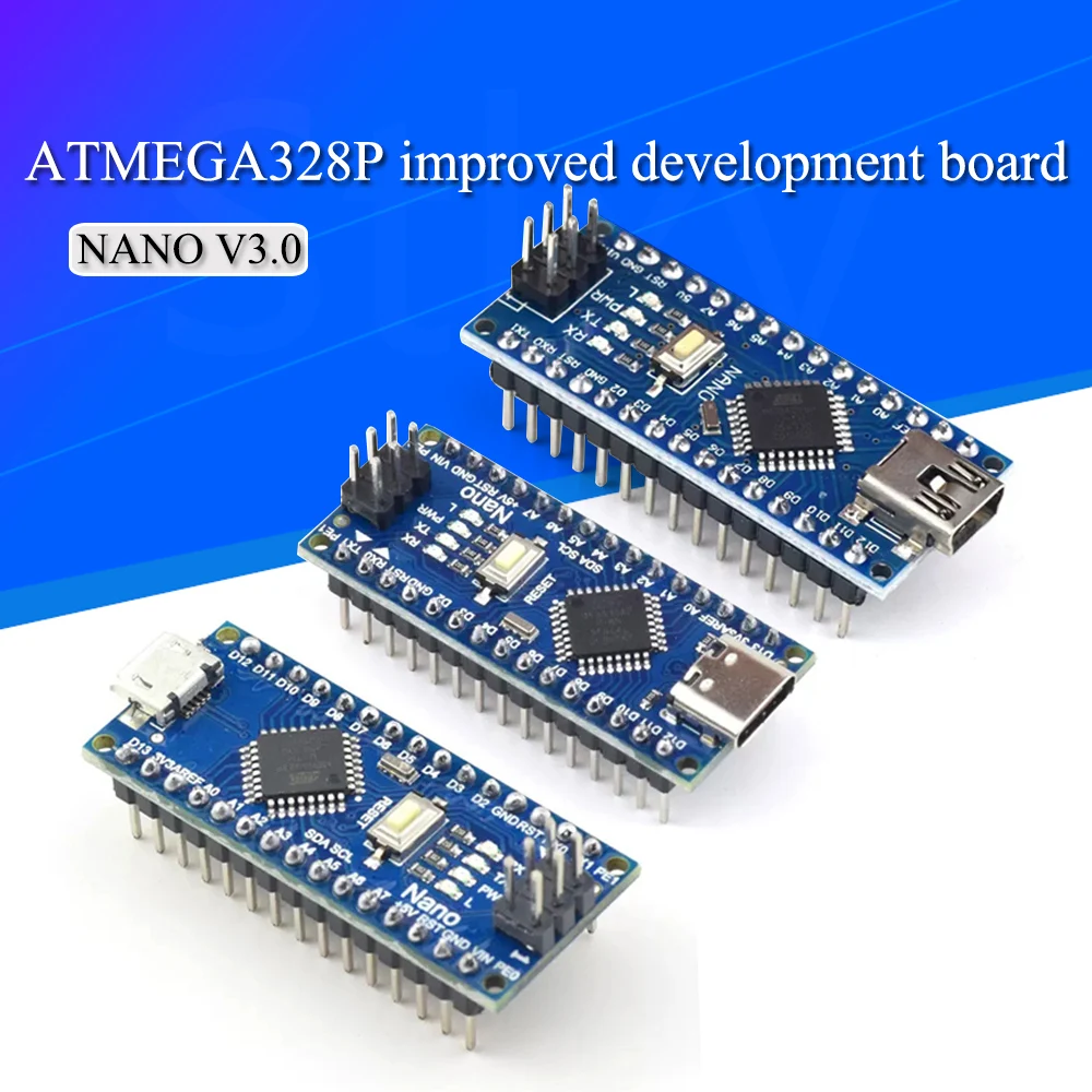 Promotion For arduino Nano 3.0 Atmega328 Controller Compatible Board Module PCB Development Board without USB V3.0 mircro type-c