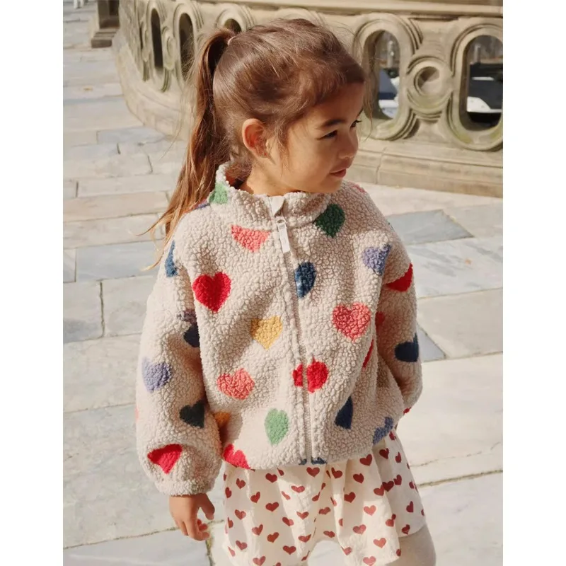 معطف شتوي غير رسمي للأولاد  سترة شيربا للأولاد والبنات ملابس دافئة من الصوف للأولاد والبنات ملابس أطفال شتوية