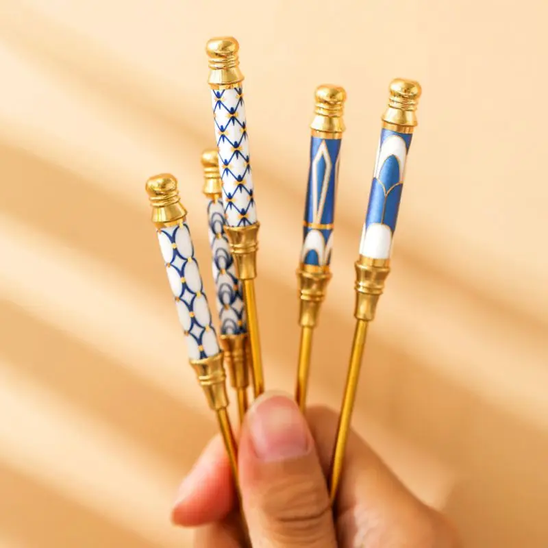 Cocktail Stirrers 304 Stainless Steel Cocktail Stirrer Ceramic Long Handle Cocktail Stirring Sticks Bar Puddler Martini Stirring Rod Bar Tools