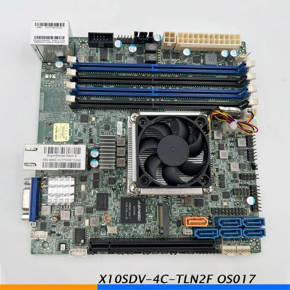 Original Server Motherboard For Supermicro X10SDV-4C-TLN2F X10SDV-4C-OS017 ITX XEON D1521 NAS Perfect Test Good Quality 1 Original Server Motherboard For Supermicro X10SDV 4C TLN2F X10SDV 4C OS017 ITX XEON D1521 NAS Perfect