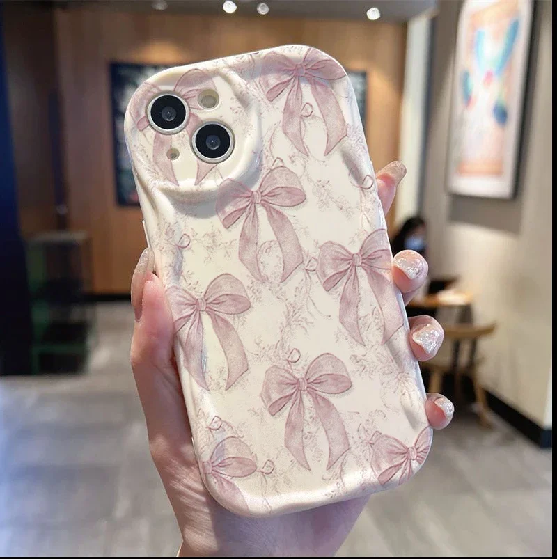 Chic Pink Bow Soft Wave Phone Case