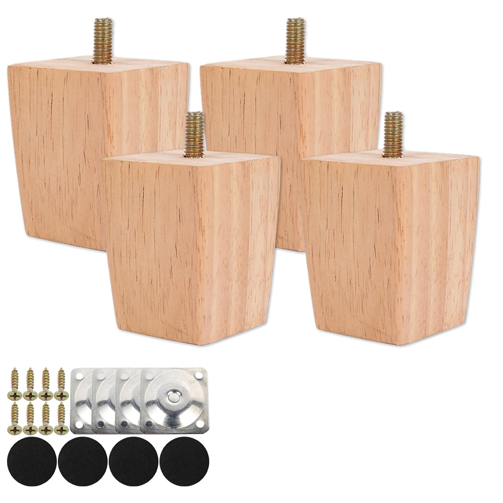 4Pcs 광장 가구 다리 6/10/15cm 단단한 나무 가구 피트 침대 소파 테이블 다리 소파 캐비닛에 대 한 의자 교체 피트
