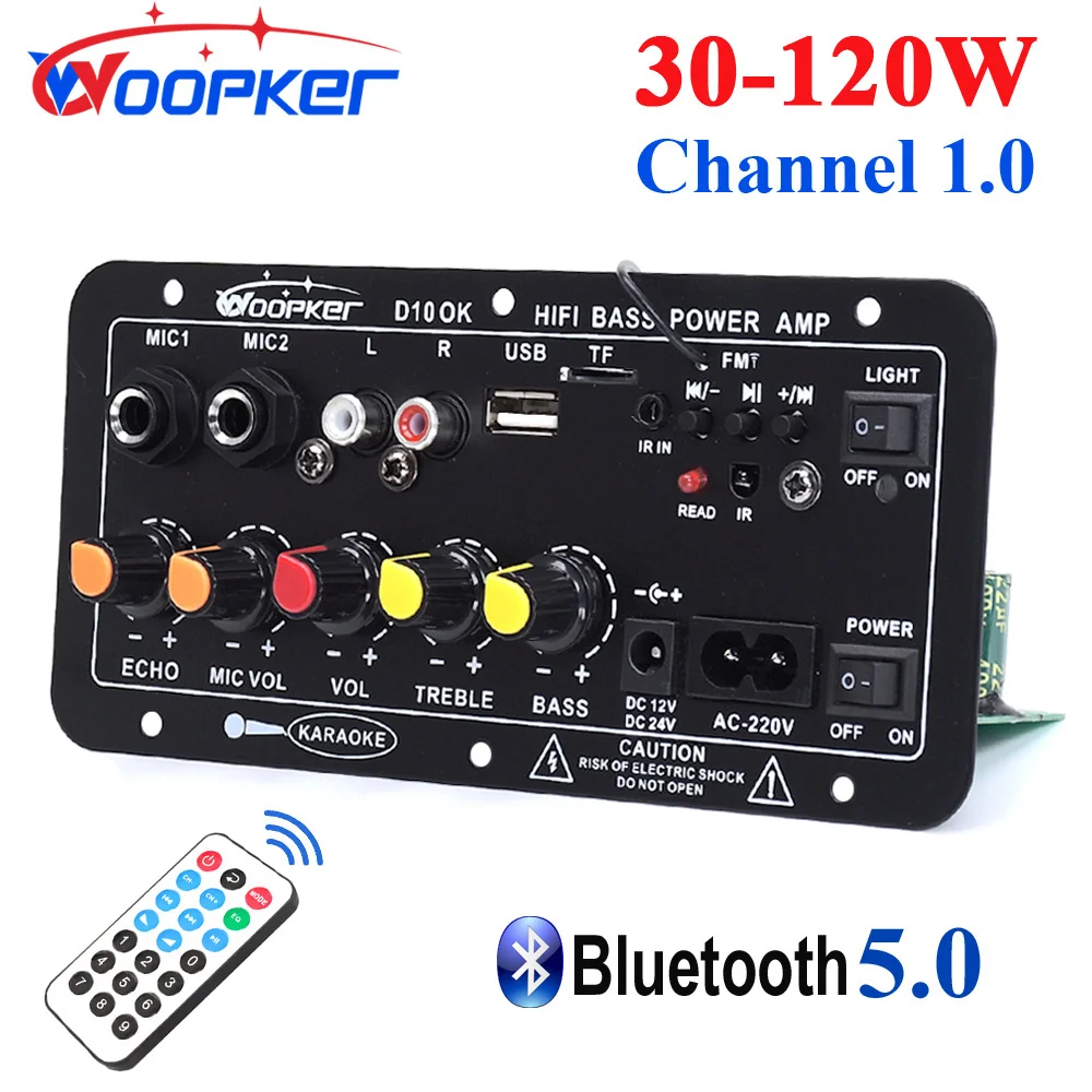 Bluetooth Audio Amplifier Board 120W Subwoofer Speaker 12/24V 110/220V