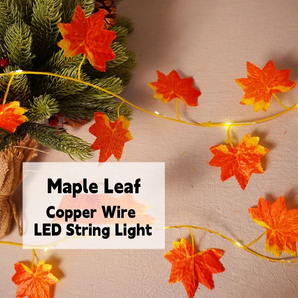 Enchanted Eucalyptus & Maple Leaf LED String Lights - USB & Battery Powered Fairy Illumination for Weddings and Festive Decor