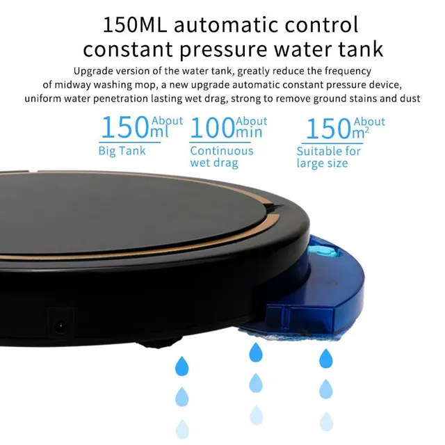 Robot Sweeper Vacuum Cleaner With Water Tank,3in1 Wet&Dry Intelligent Robot,Remote App Control,Robotic Vacuum Cleaners for Home 6