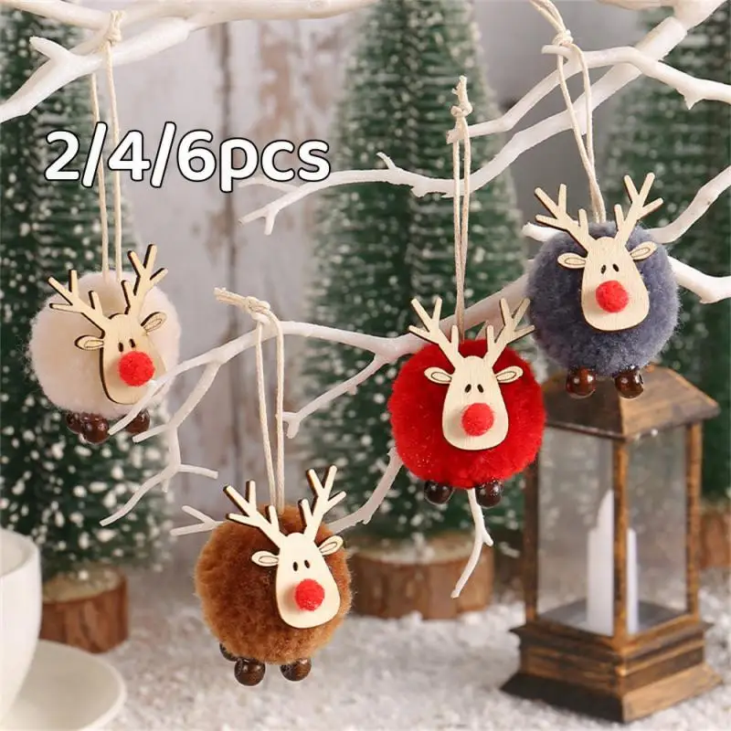 

Christmas Tree Hanging Ornaments Handmade Decor Plush Elk Hanging Dolls Gift For Christmas Holiday Party Home Decorations