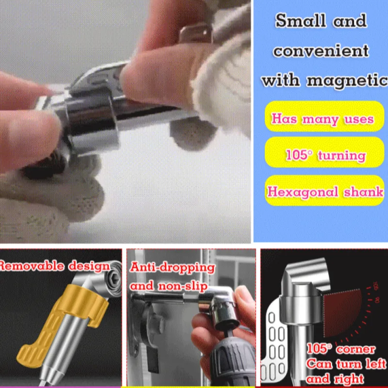 Tool corner hex selflocking elbow connector screwdriver converter