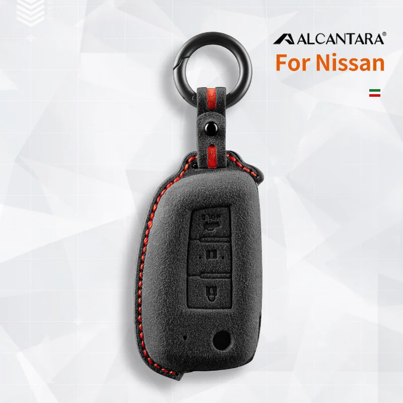 

Alcantara Car Key Smart Remote Case Cover Shell For Nissan Qashqai J11 Juke Xtrail Sunny Cefiro A32 Keychain