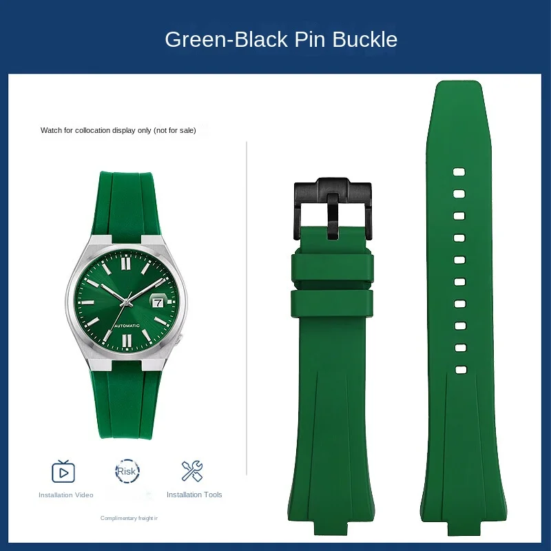 Correa de reloj de caucho fluorado con boca convexa NJ0150 para Citizen ME Color Series Green Water Ghost Correa de reloj de liberación rápida NJ0151