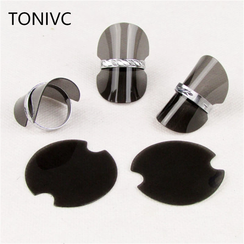TONVIC 50Pcs/100Pcs Plastic Ring Display Stand Holder Jewelry Display Tool Rings Card Sheet Pad Wholesale wholesale karft paper self sticker label jewelry price tag rectangle round jewellry store tool ring bracelet tags 100pcs lot
