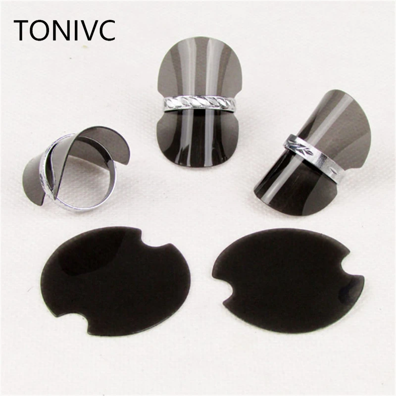 TONVIC 50Pcs/100Pcs Plastic Ring Display Stand Holder Jewelry Display Tool Rings Card Sheet Pad Wholesale tonvic and clear plastic ring holder ring display card sheet jewelry organizer stands display tool