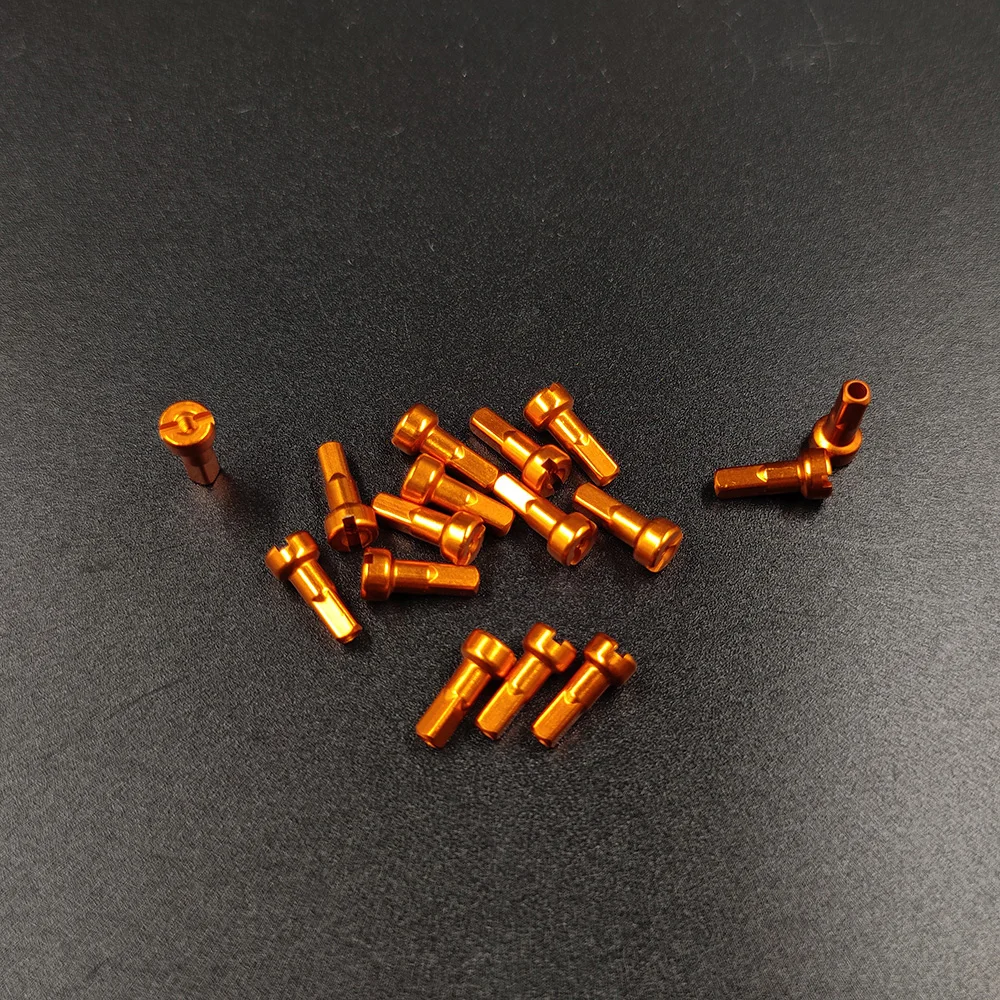 Super Light EASEDON Bicycle Ray MV Nipples Orange Aluminum Alloy 14mm 14G Gauge 2.0 Round Head For MTB Road Bike Wheel Spokes
