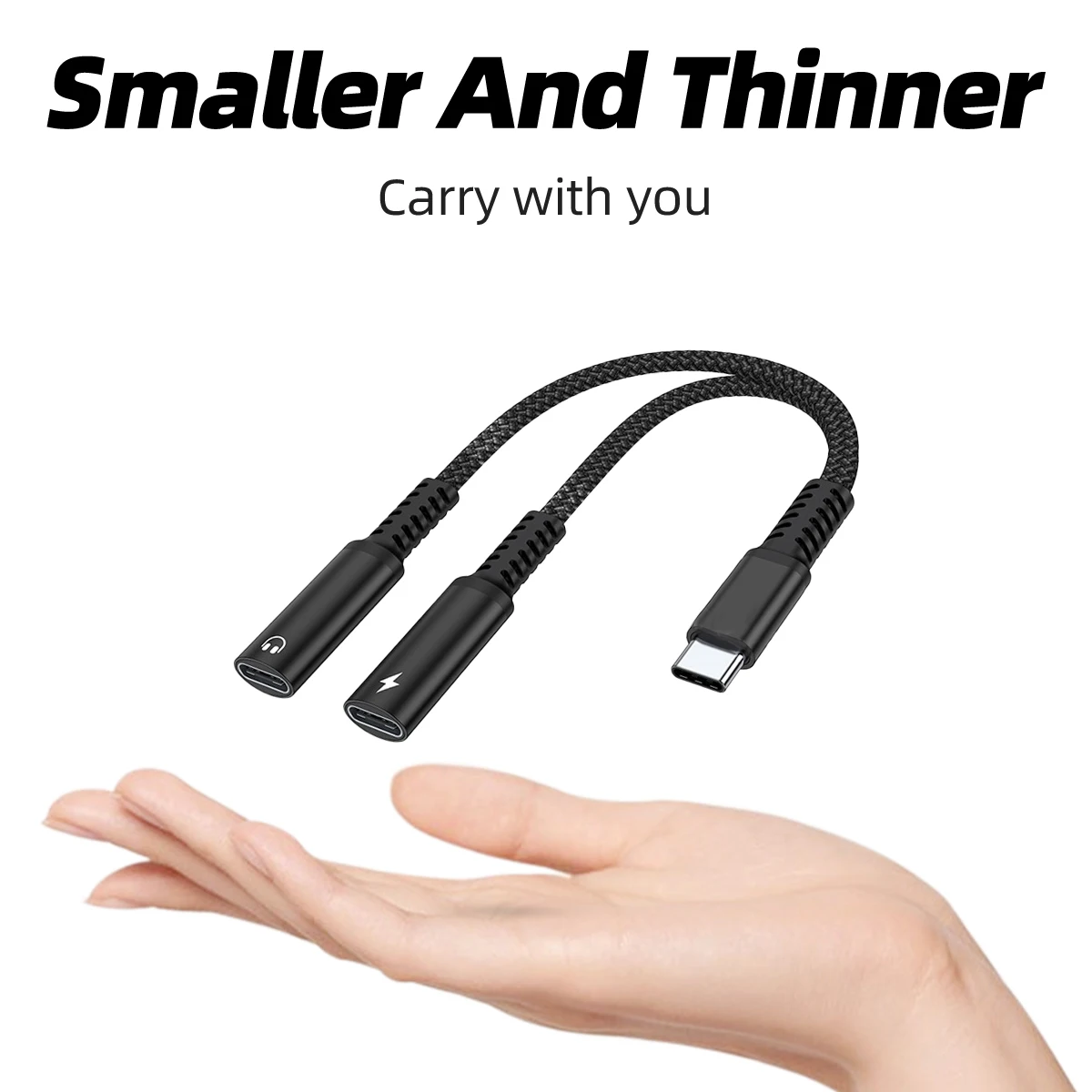 USB C-3.5mm 헤드폰 및 충전 어댑터, 타입 C-아우크스 잭 동글 케이블, 아이폰 16 17 Pro Max, 갤럭시 S23 S24 Ultra용