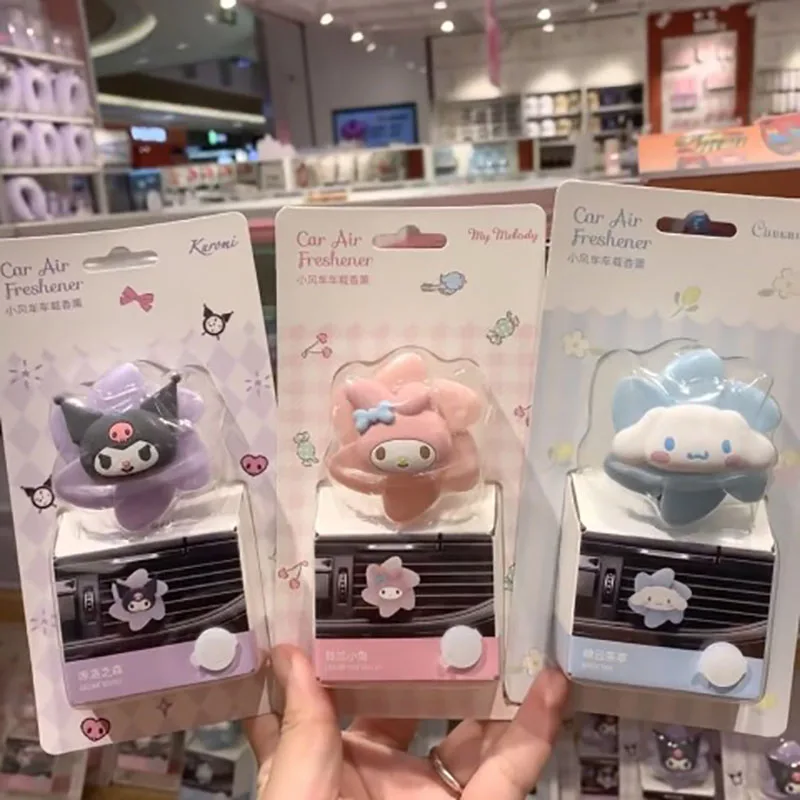 

Kawaii Sanrio Cinnamoroll Car Aromatherapy Kuromi My Melody Car Air Outlet Decor Interior Air Freshener Automotive Accessories