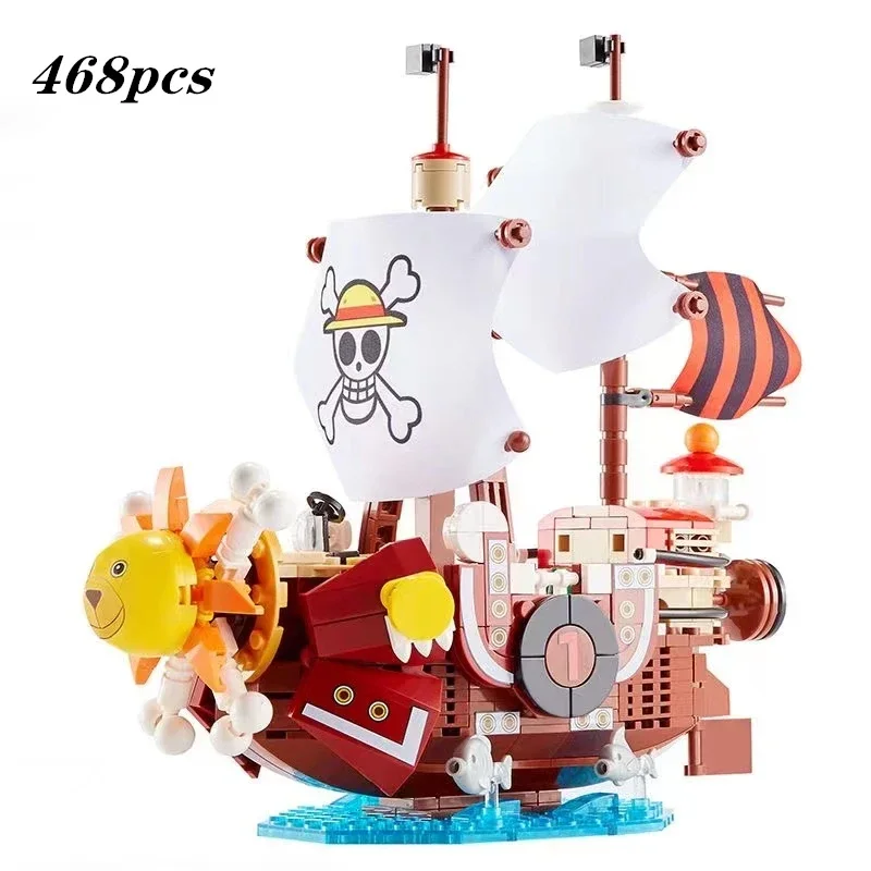 

One Piece Luffy Pirate Ship Building Blocks Thousand Sunny Building Blocks Assembled Sunshine Boat Model Kid Toys Christmas