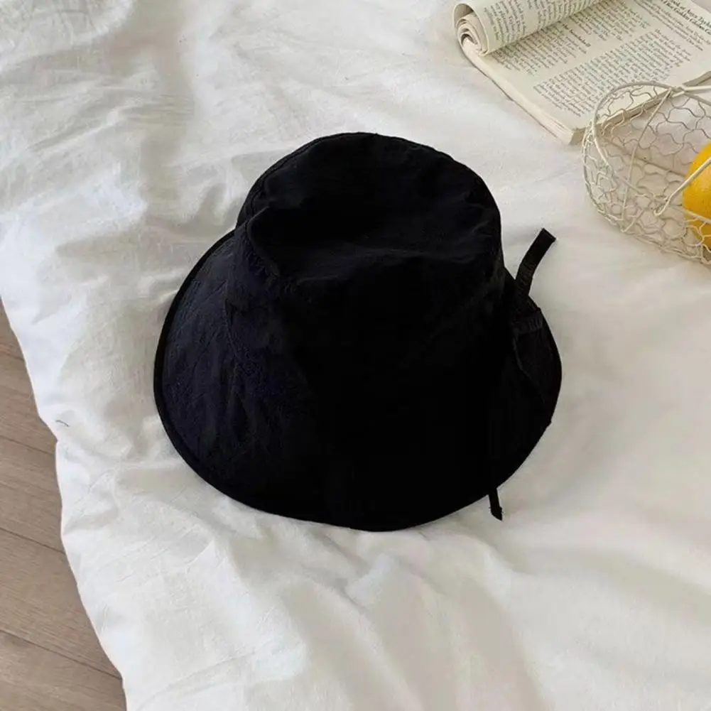 

Women Basin Hat Stylish Women's Lace-up Fisherman Hat Wide Brim Windproof Strap Anti-uv Sunshade Summer Cap