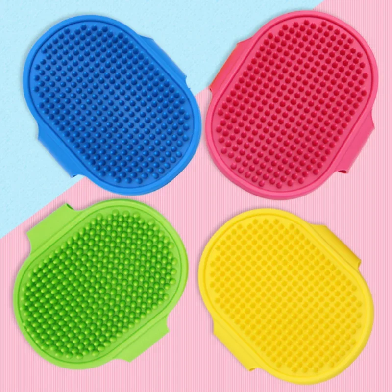 Rubber Dog Bath Massage Brush Fur Grooming Comb Pet Cleaning with Adjustable Belt Antislip Silicone Washing Glove Hair Tools pet grooming gloves