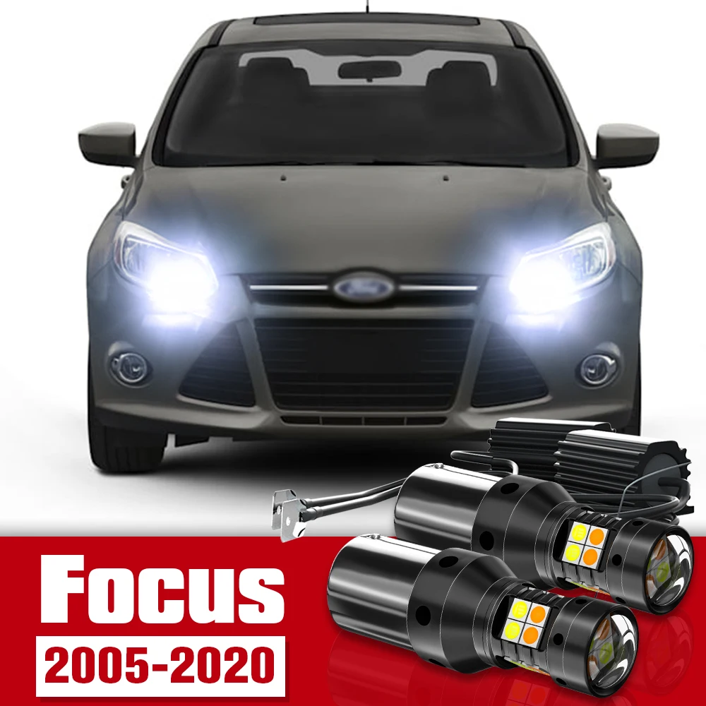 

2pcs LED Accessories Dual Mode Turn Signal+Daytime Running Light DRL For Ford Focus 2 3 4 2005-2020 2011 2012 2013 2014 2015