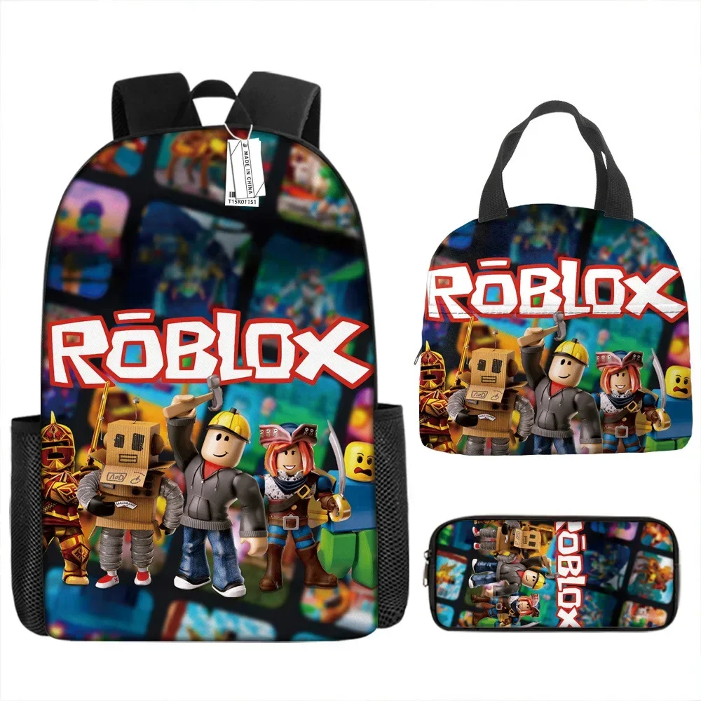 

Upgraded ROBLOX Virtual World Elementary and Middle School Students Schoolbag Anime Backpack Backpack Lunch Bag Pencil Case