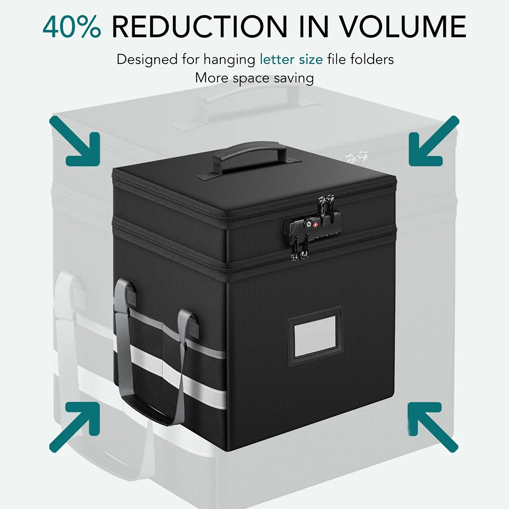 תיבת קובץ עם מנעול רב-שכבתי אחסון מתקפל תיבת אחסון מתקפל תיבת אחסון מתקפל תיק גדול נייד