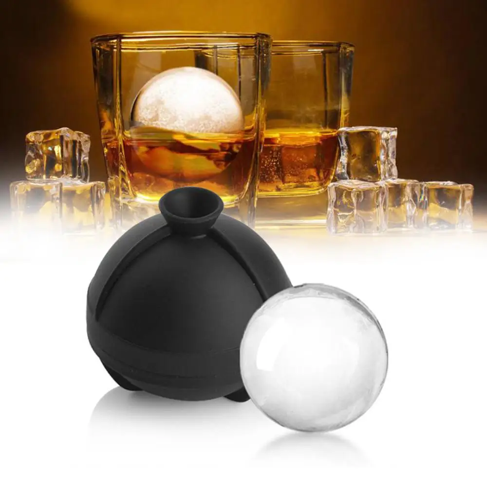 Round Ice Cube Mold,2.5 Inch Large Whiskey Ice Ball Maker Mold, Sphere Ice  Cube Tray Silicone BPA Free (Updated version with Lid and Funnel) for