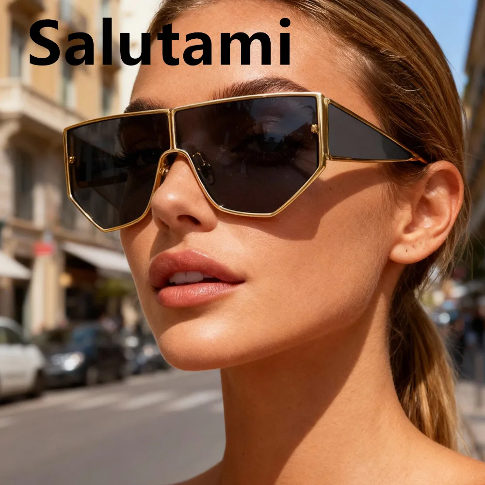 Einteilige quadratische 2YK-Sonnenbrille für Damen, neue Mode, Legierung, breites Bein, Farbverlauf, Fahrsonnenbrille, Herren, Punk, Outdoor-Brillen, UV400