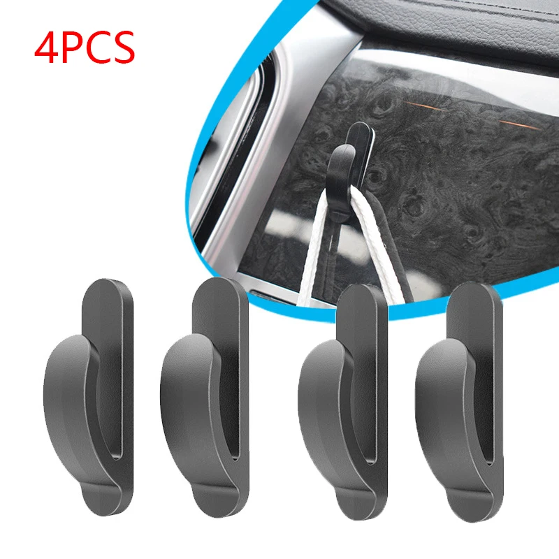 

Mini Hooks Car Self Adhesive Durable Holder Clip Hook Universal Garbage Bag Organizer Auto Interior Decoration Accessories 4Pcs