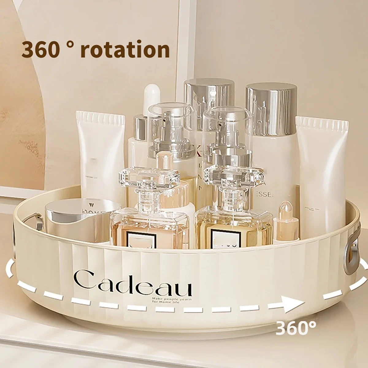 360°Rotating Kitchen Spice Rack Seasoning Bottle Household Fruit Tray Organizer Creative Storage Tray Kitchen Tool Home Supplies