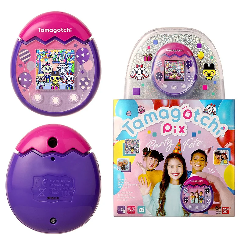 Original Tamagotchi Bandai Party Pix Electronic Virtual Pet Machine Color Screen Interactive E-Pet Game Fun Toy Children Gift