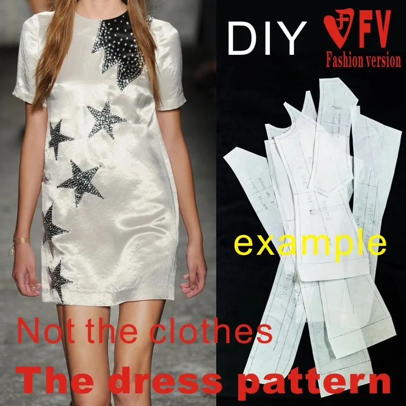Clothing DIY The dress Dresses Sewing Pattern cutting drawing Women's Dress Sewing Template BLQ-62