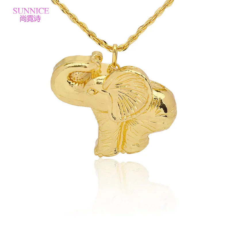 

Gold Animal Necklace African Elephant Pendant Chain New Fashion Styles Statement Mermaid Jewelry Women Men Dubai Chain