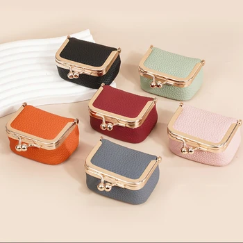 2025 Portamonete da donna nuovo Mini orecchini in pelle Anello Collana Portagioie Borsa per gioielli piccola moneta ad alto senso 1