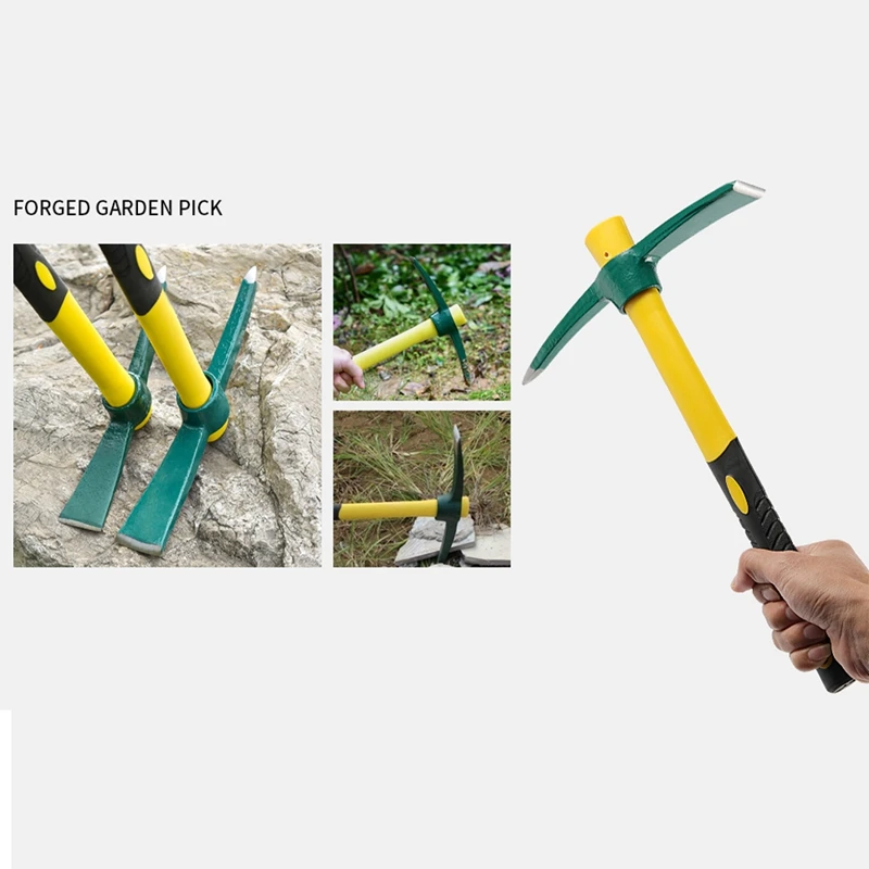 45CM Big Pick Manganese Steel Hoe With Heavy Glass Fiber Handle Is Suitable For Weeding, Camping Or Prospecting.