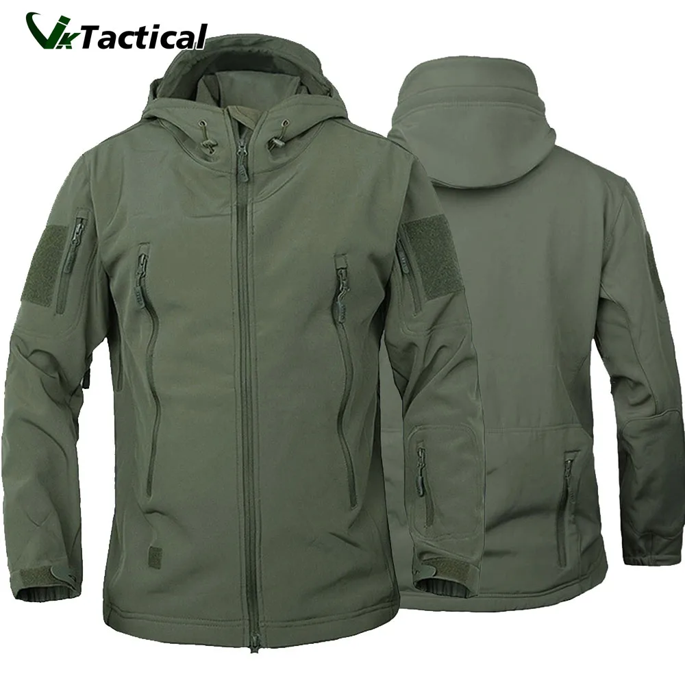 

Military Outdoor Jackets Men Shark Skin Soft Shell Tactical Waterproof Windbreaker Army Combat Jacket Mens Hooded Bomber Coats