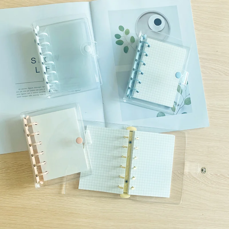 

A7 Transparent Notebook Loose Leaf Notebook Paper Planner 45 Sheets Inner Page Binder Cute Stationery Kids School Supplies