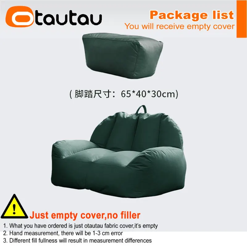 Otautautau divano in ecopelle a 2 posti copridivano a sacco senza  riempitivo Beanbag Lounge divano Pouf Salon Pouf Furniture SF073 -  AliExpress