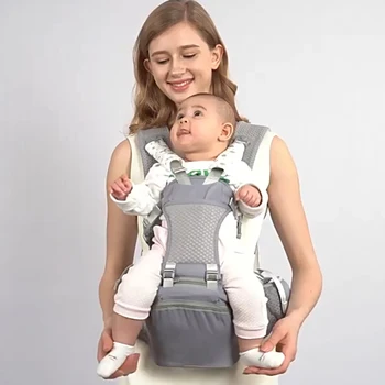 2025 New Style Ergonomic Baby Carrier - All-in-One Hipseat Backpack with Front Facing & Kangaroo Wrap Modes for Newborn to Infant