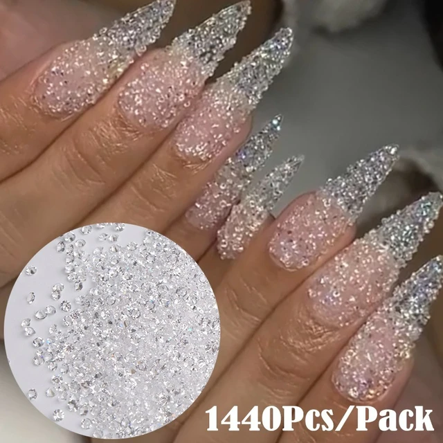 Glass Micro Mini Cut Glitter (1 of 2880PCS)-1.2mm (Clear AB