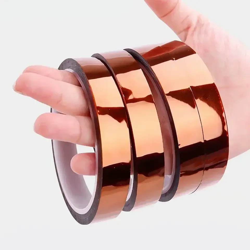 Kapton Tape Polyimide 5-40mm Adhesive Insulating Adhesive Tape Каптоновый Скотч Heat Tape for Board Protection image 2