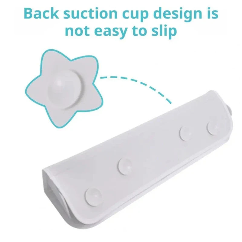 Bathroom Supplies Silicone Bathtub Toy Storage Rack With Suction Cups Splash Guard Organizer For Bathroom-A97Q