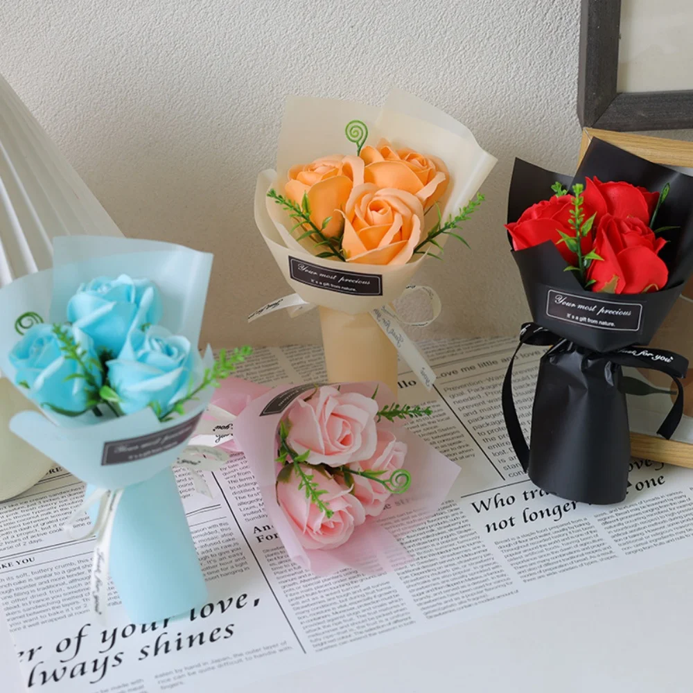 2026 Valentinstag Künstliche Blumen Rosen-Seifen-Bouquet Ewige Blumen Muttertag Geburtstag Hochzeit Party Heim-Dekoration – Detail 9