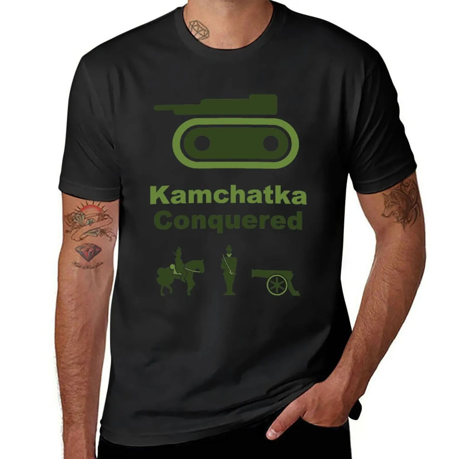 Risiko Kamchatka Green T-Shirt Blacks Customizeds T-Shirt Per Uomo Cotone