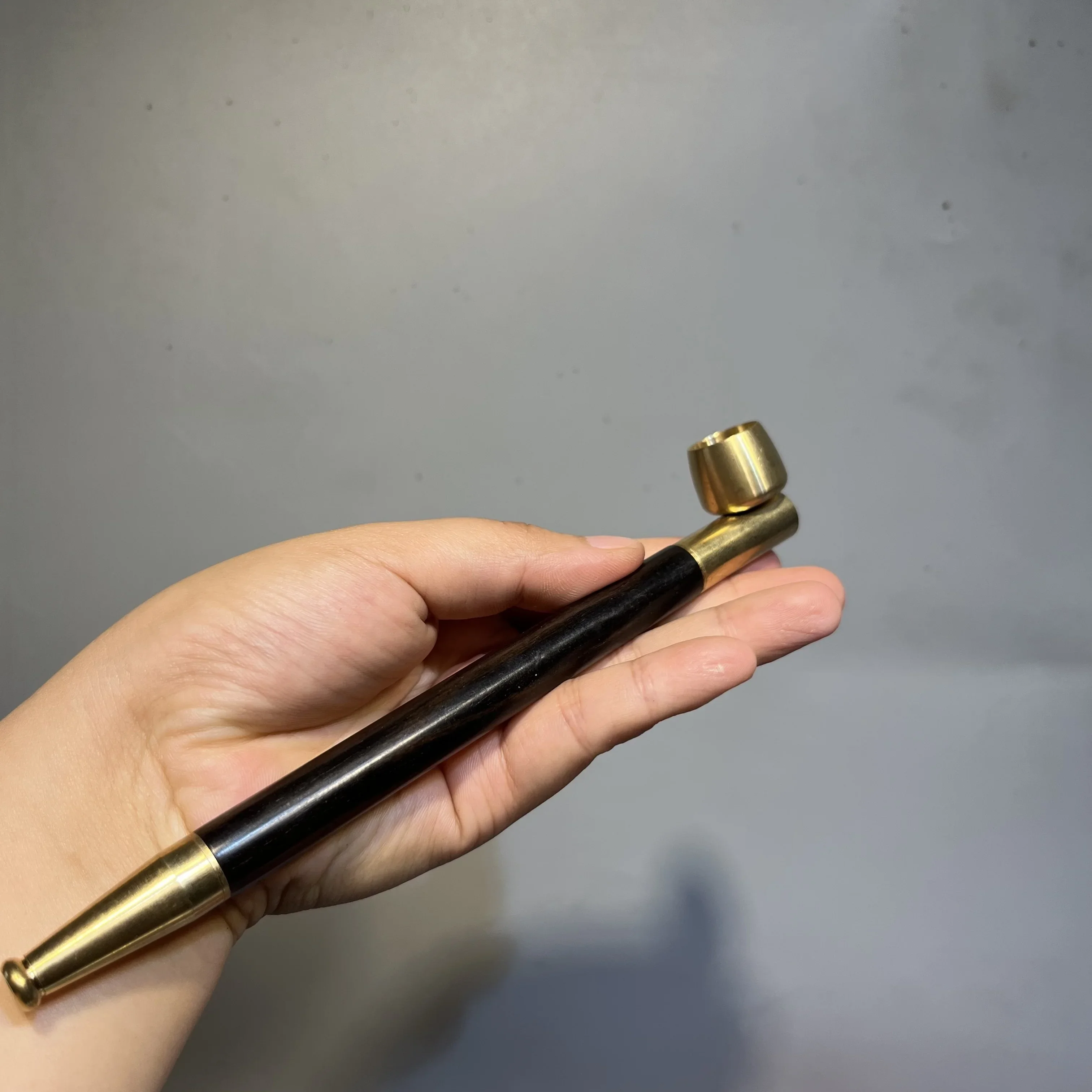 1pc Tobacco Rod Long Tobacco Pipe Purple Sandalwood Straight Pipe Domineering Boys Gift Exquisite Style Double Use tobacco pipe herb smoking pipe smoking pipe