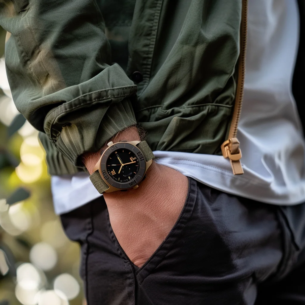 Comfortable Nylon Ribbed Military-Style Washable Watch Strap for Men